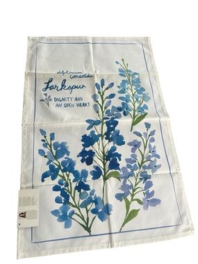 New Delphinium Larkspur local art linen uncommon goods New Orleans watercolor